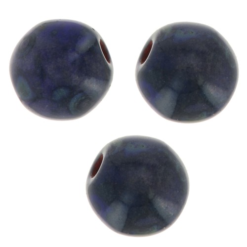 Perles en verre tchèque rondes 4 mm Dark Sapphire Travertin x50
