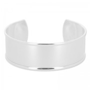 Bracelet en laiton avec rebord courbé 23x145 mm argenté x1