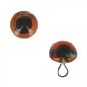 Oeil d'animal en verre à coudre 8 mm Brun x1