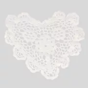 Napperon crochet dentelle coeur 20 cm Blanc x1