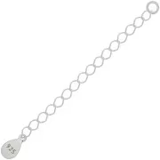 Chainette d'extension maille Rombo sequin goutte 55 mm en Argent 925 x1