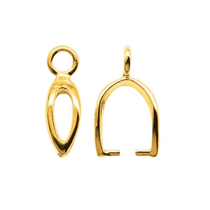 Attache pendentif évidé 12 mm en Argent 925 doré à l'or fin x1