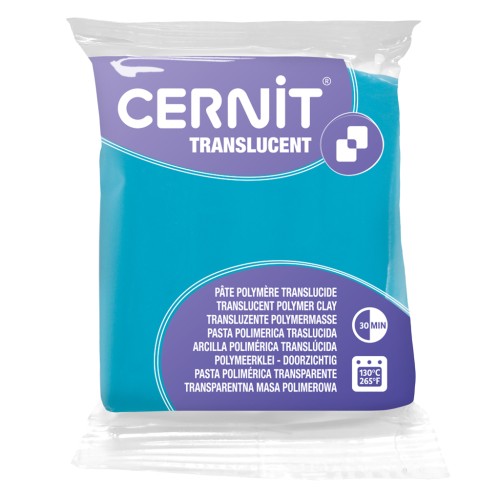 Pâte Cernit Translucent - Bleu Turquoise (n°280) x56gr