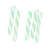 Mini pailles pour déco en pâte polymère 20x2.3 mm Light Green x5