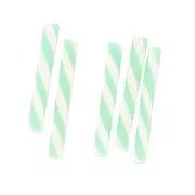 Mini pailles pour déco en pâte polymère 20x2.3 mm Light Green x5