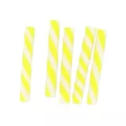 Mini pailles pour déco en pâte polymère 20x2.3 mm Jaune x5