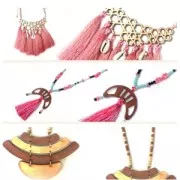 Intercalaire pour collier demi-lune  56x21 mm en bois Naturel x1