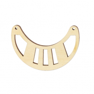 Intercalaire pour collier demi-lune ajourée  50x31 mm en bois Naturel x1