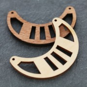 Intercalaire pour collier demi-lune ajourée  50x31 mm en bois Naturel x1