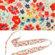 Biais en tissu Liberty - Phoebe - Rouge x1m