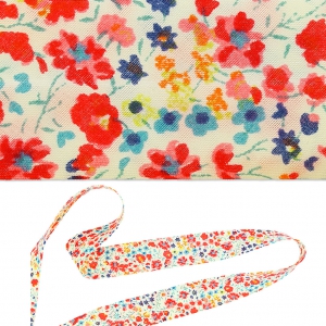 Biais en tissu Liberty - Phoebe - Rouge x1m