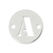 Intercalaire rond 2 trous lettre A 8.5 mm en Argent 925 x1|raw }}