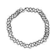 Collier ras de cou extensible - collier choker petite taille 12 mm Noir x1