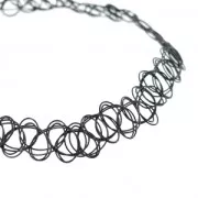 Collier ras de cou extensible - collier choker petite taille 12 mm Noir x1