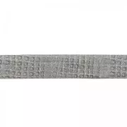 Lacet cuir double pailleté vernis motif quadrillage 5 mm Gris x 50cm