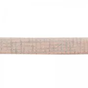 Lacet cuir double pailleté vernis motif quadrillage 5 mm Light Rose x 50cm