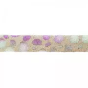 Lacet cuir double façon daim imitation poisson 5 mm Mint/Lilas x 50cm