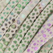 Lacet cuir double façon daim imitation poisson 5 mm Mint/Lilas x 50cm