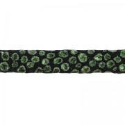 Lacet cuir double façon daim imitation poisson 5 mm Khaki Métallisé x 50cm|raw }}