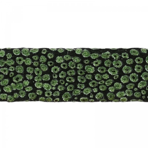 Lacet cuir double façon daim imitation poisson 10 mm Khaki Métallisé x 50cm