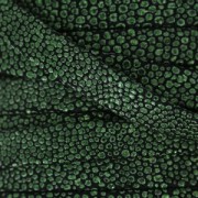 Lacet cuir double façon daim imitation poisson 10 mm Khaki Métallisé x 50cm