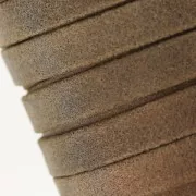 Lacet cuir double façon daim irisé 10 mm Marron x 50cm