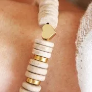 Perles Heishi rondelles en céramique 8.5 mm Gris Bleuté mat x20