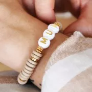 Perles Heishi rondelles en céramique 8.5 mm Light Mauve mat x20