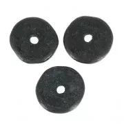 Perles Heishi rondelles en céramique 8.5 mm Noir mat x20