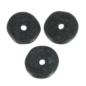 Perles Heishi rondelles en céramique 8.5 mm Noir mat x20