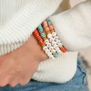 Perles Heishi rondelles en céramique 8.5 mm Noir mat x20