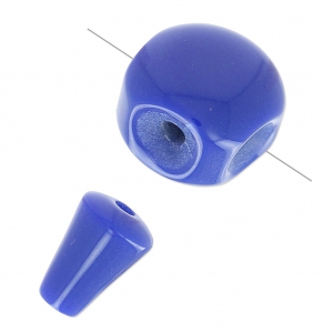 Set perles gourous 15 et 11 mm Bleu foncé x1