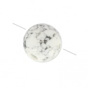 Perle gourou trois trous 8mm pour fabriquer un Mala Tibétain Imitation Howlite x1|raw }}