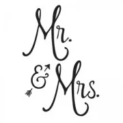 Transfert thermocollant Mr & Mrs 24.8x17 cm Noir x1