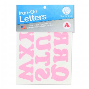 Assortiment de 36 transferts thermocollants Alphabet 3 cm Rose Fluo