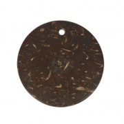 Pendentifs coco disques 30 mm Brun x4