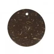 Pendentifs coco disques 30 mm Brun x4