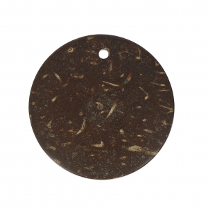 Pendentifs coco disques 30 mm Brun x4