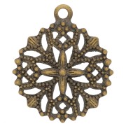 Breloques filigranées 15 mm bronze x5