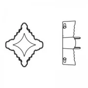 Serti griffe pour cabochon PureCrystal 4927 Rhombus Tribe 19x17 mm Rhodié