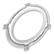 Serti griffe pour cabochon PureCrystal 4122 Oval Rivoli 8x6 mm - Rhodié x1