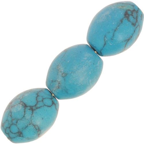 Perles imitation Turquoise Olives 14x10 mm x5