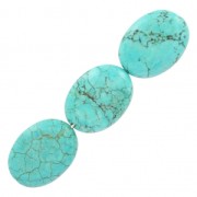 Perles imitation Turquoise Olives plates 12x15.5 mm x4|raw }}