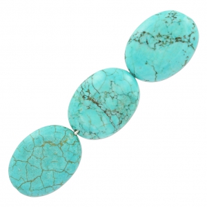 Perles imitation Turquoise Olives plates 12x15.5 mm x4
