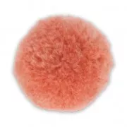 Pompon rond synthétique 3 cm Saumon x1