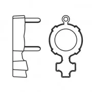 Serti griffe pendentif cabochon PureCrystal 4876 Female Symbol 18x11.5mm rhodié