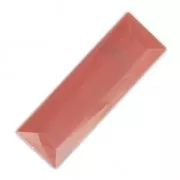 Cabochon synthétique baguette 30x10 mm imitation marbre Coral x1
