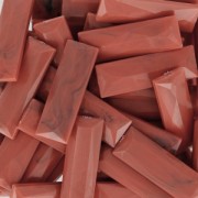 Cabochon synthétique baguette 30x10 mm imitation marbre Coral x1