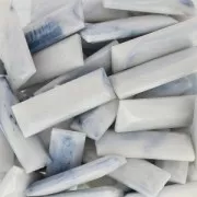 Cabochon synthétique baguette 30x10 mm imitation marbre Light Blue x1