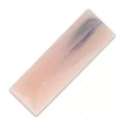 Cabochon synthétique baguette 30x10 mm imitation marbre Rose x1